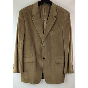 Stafford Classic Tan Corduroy Blazer Sport Coat Two-Button Jacket 42R | 251033